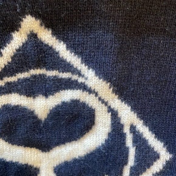 Sandro Navy Logo Sweater Cashmere Wool Blend Size 2 Medium - Picture 8 of 8